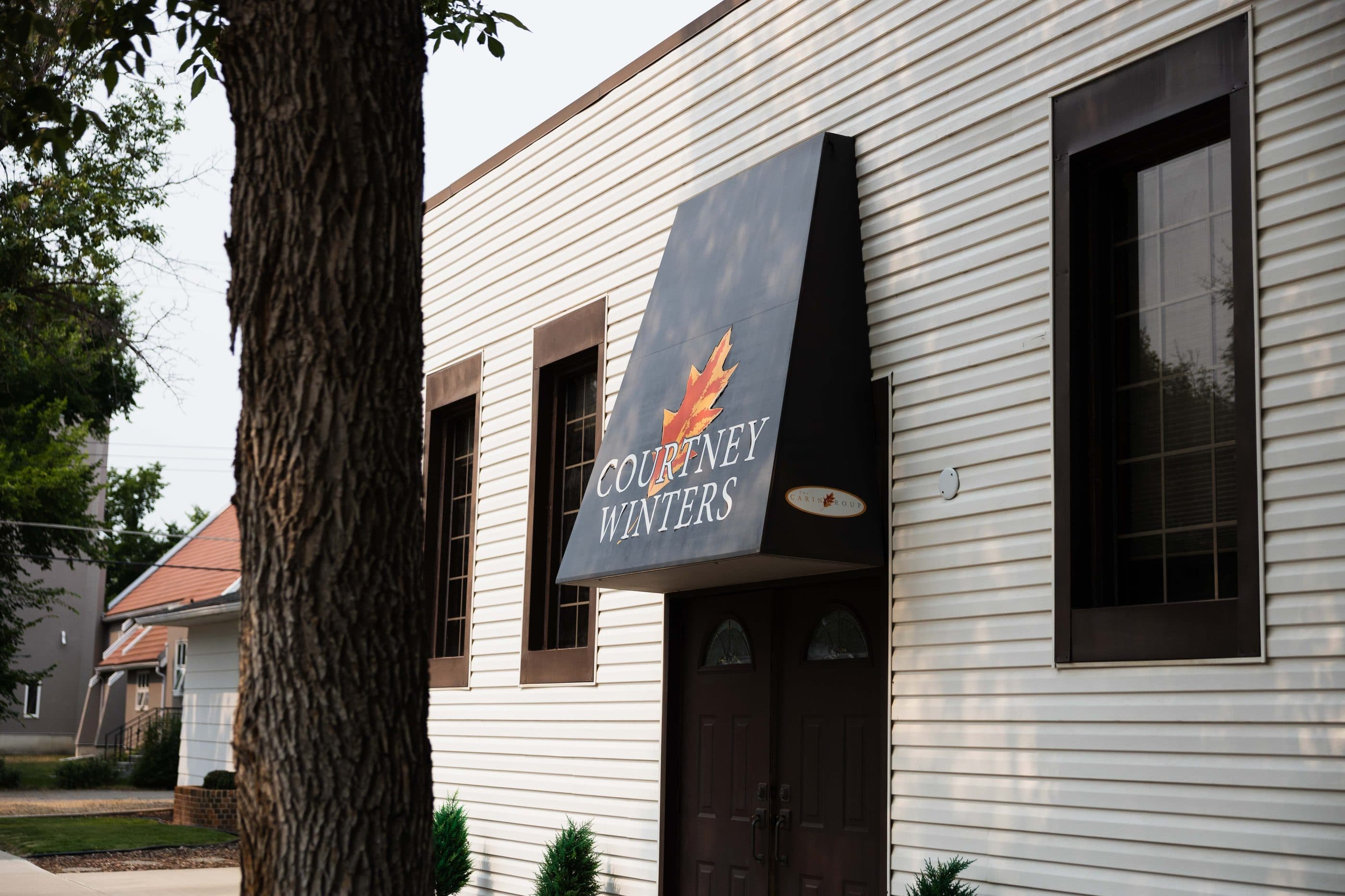 The Courtney-Winters awning above the chapel entrance